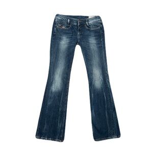 Diesel Louvely Bootcut Low Rise Jeans Womens 28x32 Dark Wash Stretch Faded